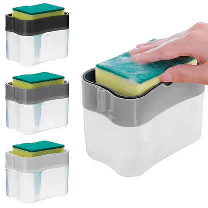 DISPENSADOR DE JABÓN Y SOPORTE DE ESPONJA