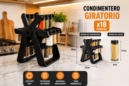 CONDIMENTERO GIRATORIO 18PCS