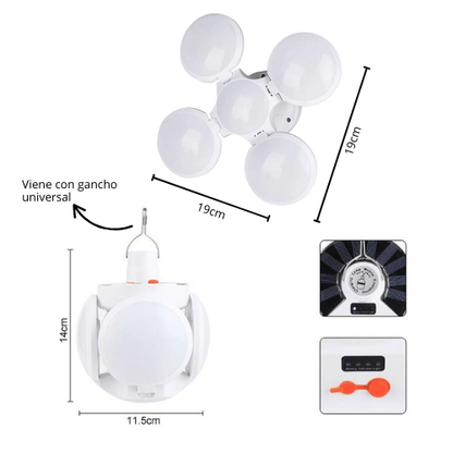 FOCO SOLAR Y RECARGABLE