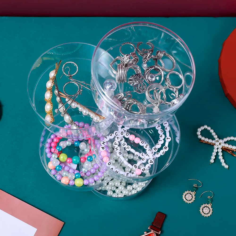 JOYERO PLEGABLE TRANSPARENTE DE 5 NIVELES