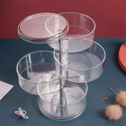 JOYERO PLEGABLE TRANSPARENTE DE 5 NIVELES