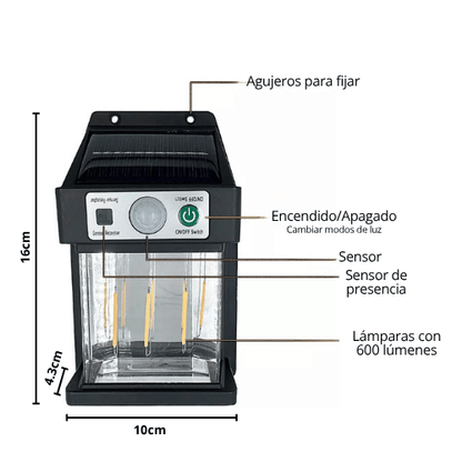 LÁMPARA SOLAR PARA PARED