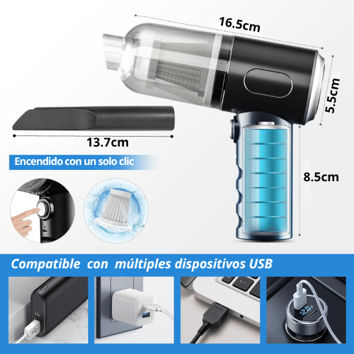 MINI ASPIRADORA PORTÁTIL CON SOPLADOR