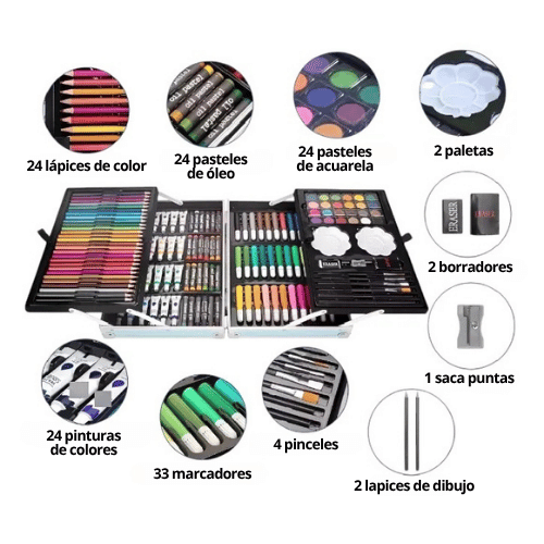 SET DE ARTE (145 piezas) MALETA DE ALUMINIO